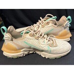 Nike NSW Womens React Vision C17523-201 Pearl White/Green Glow Running Shoes 8